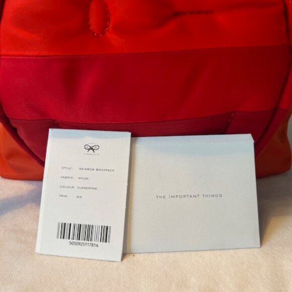 Anya Hindmarch Orange Smiley Happy Winking Face Chubby Small Nylon Backpack main image 10